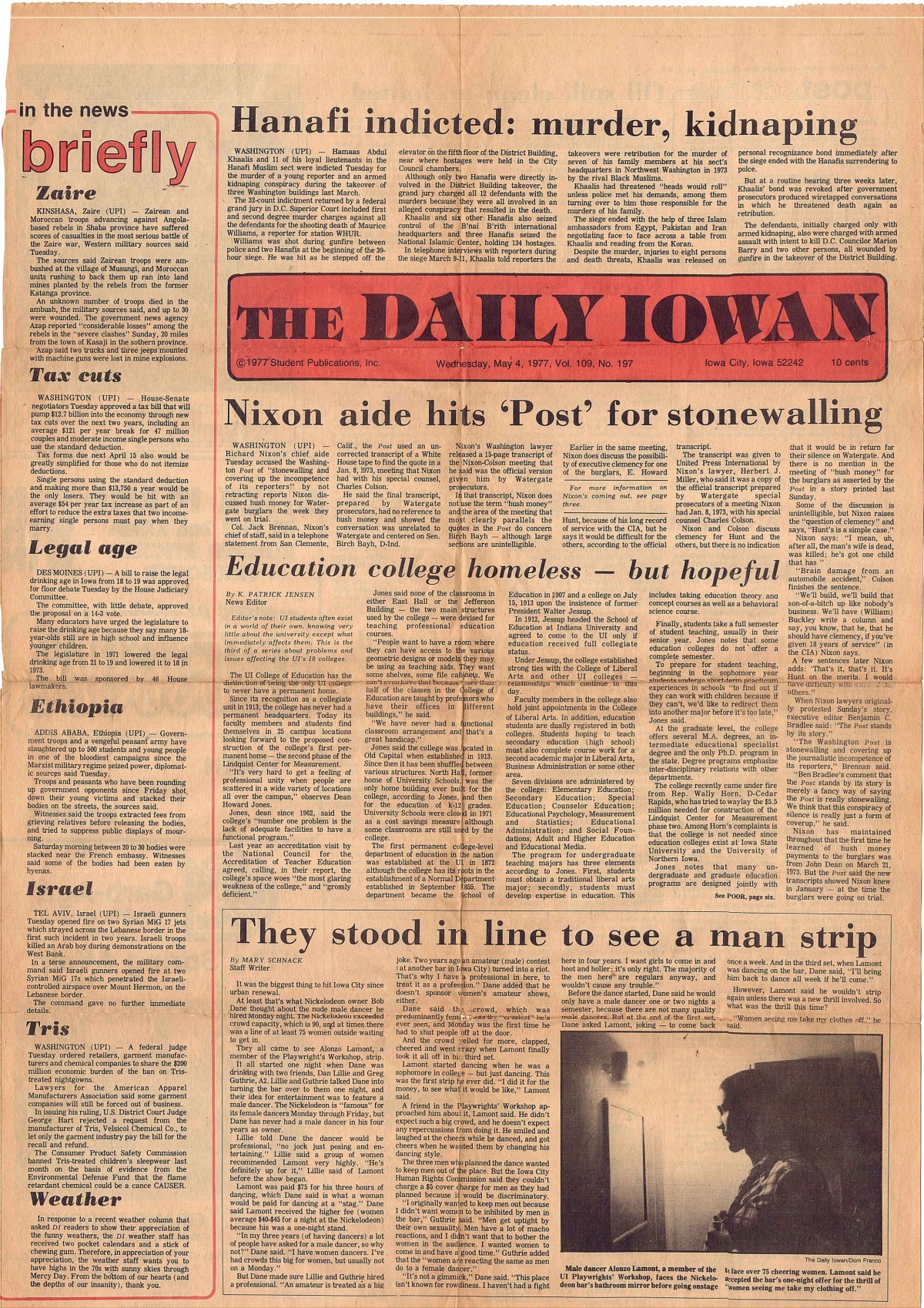 AL in the Daily Iowan color copy